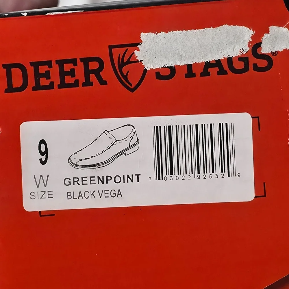 Deer Stags 23520 Men's Greenpoint Black Vega Dress Slip-On‎ Loafers Size 9W NIB